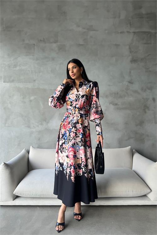 Dipmoda kadın midi boy tasarım elbise DPEMP2662