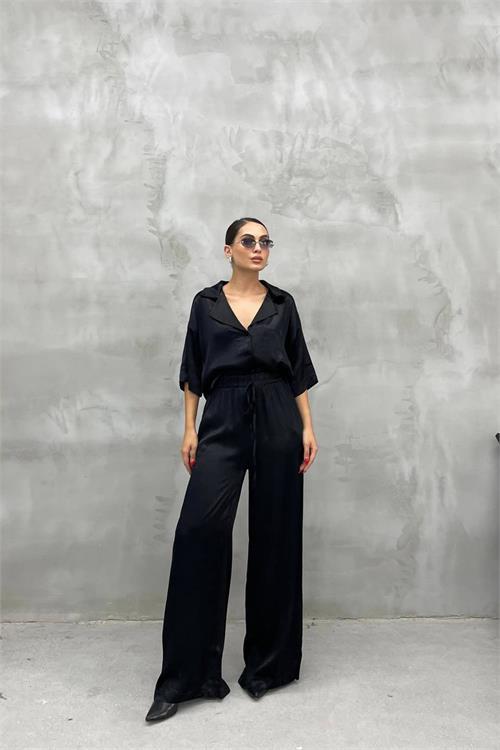 Dipmoda kadın salaş kesim saten ikili takım NBDM8007 