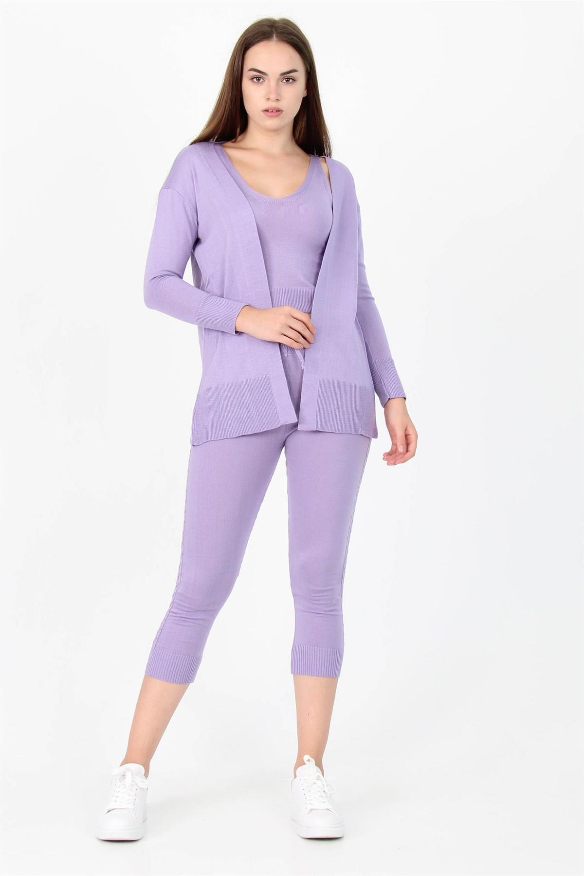 Dipmoda Kadın Yeni Sezon Üçlü Triko Takım DPNB7055