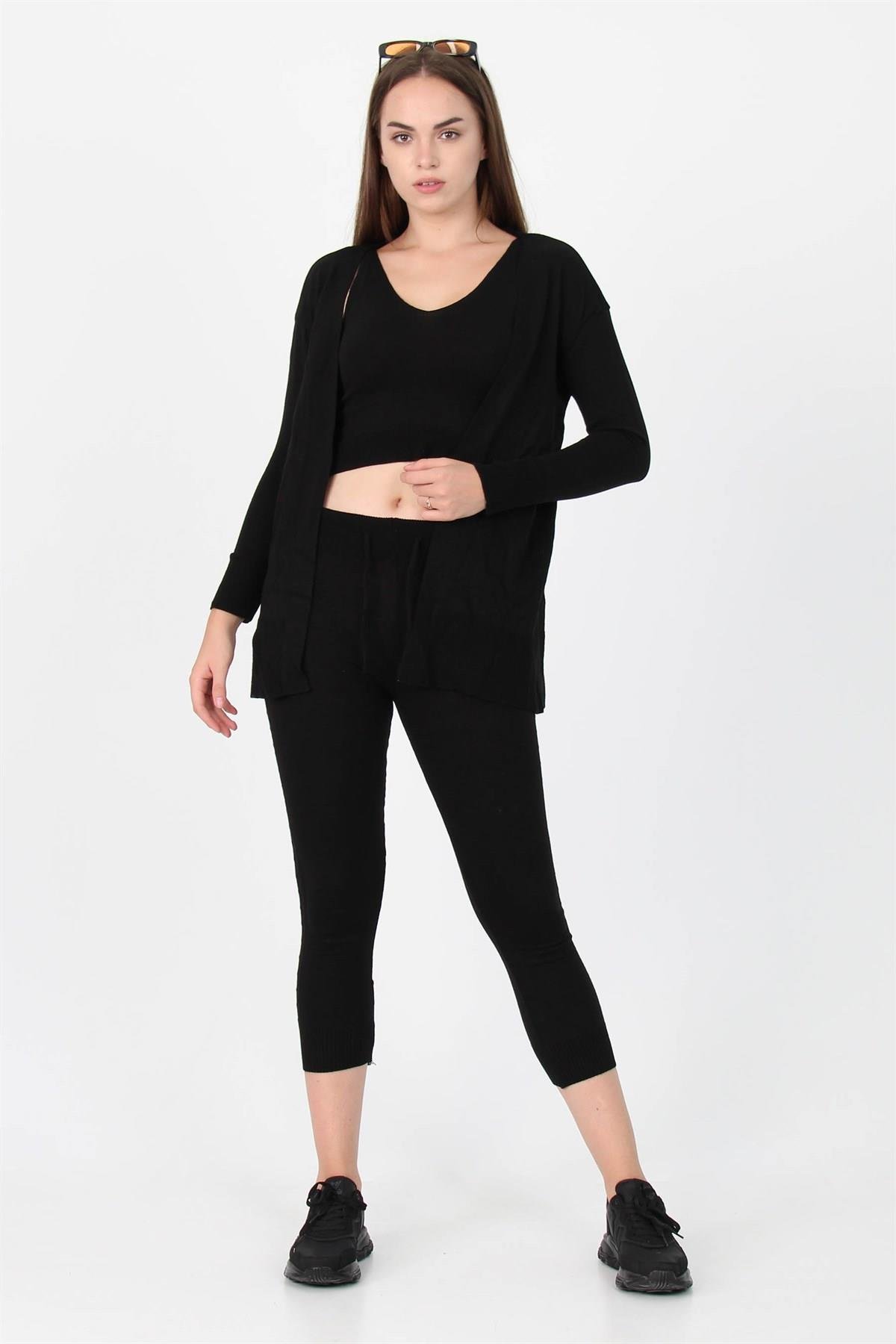 Dipmoda Kadın Yeni Sezon Üçlü Triko Takım DPNB7055