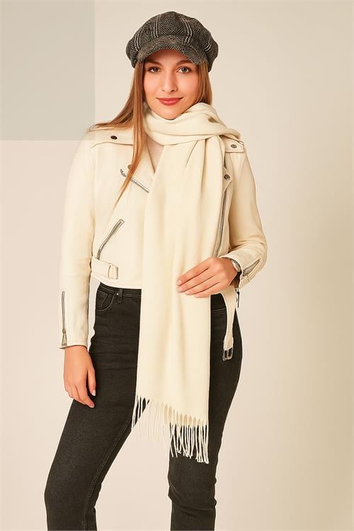 Dipmoda kadın yumuşak dokulu püsküllü şal DPAKS045