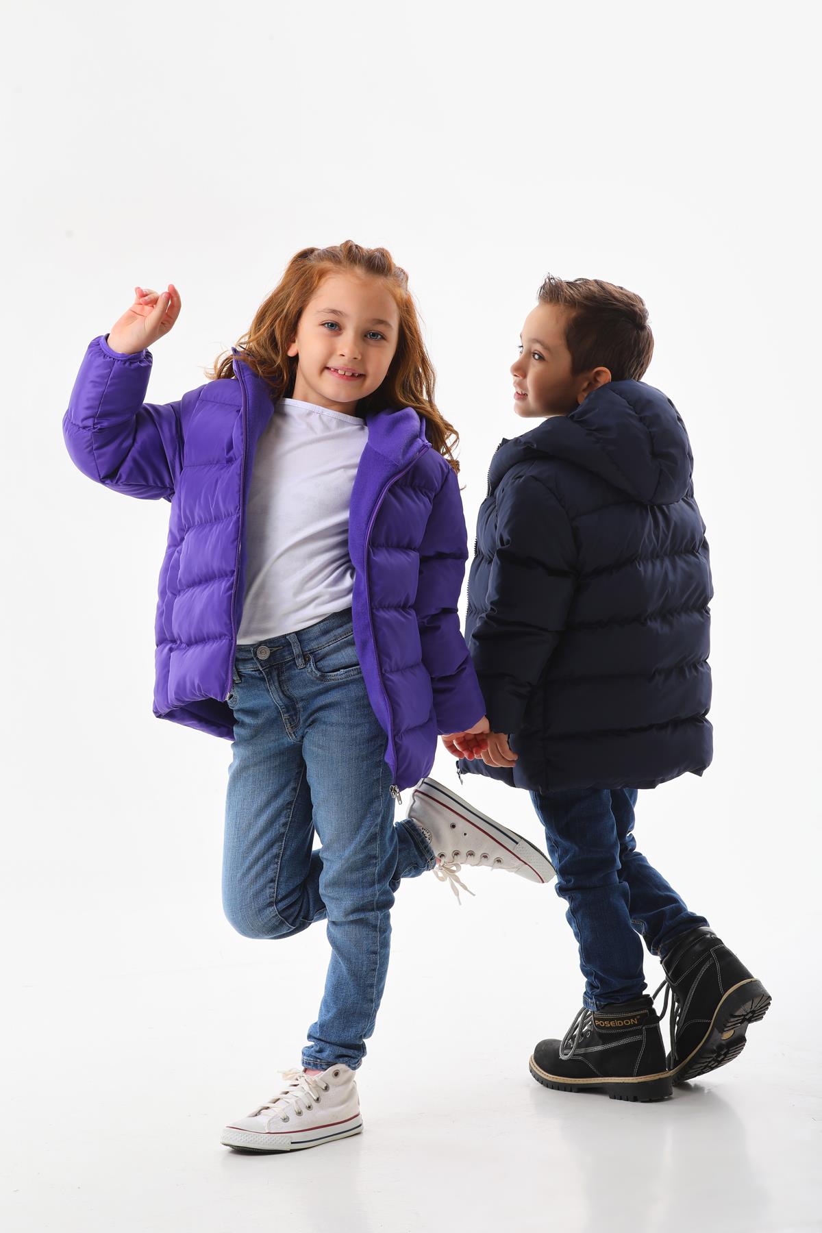 Kız Erkek Çocuk Su Geçirmez İç Polarlı Kışlık Mont & Kaban DPRBC008