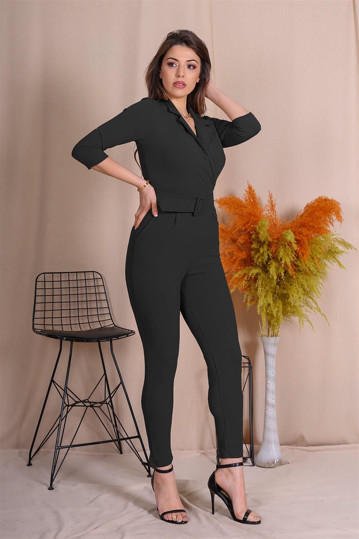 Neşeli Butik Kadın Kemerli Yeni Sezon Tulum DKS008 