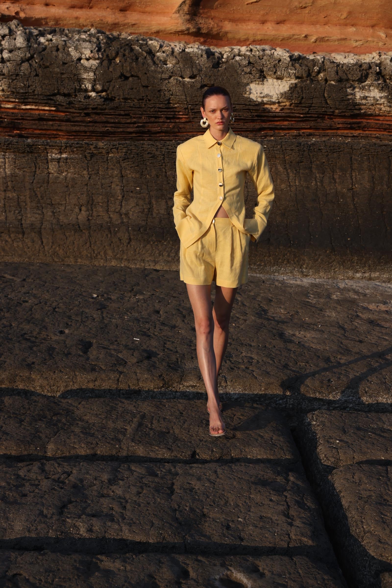 ASTRA LINEN BUTTER YELLOW SHIRT