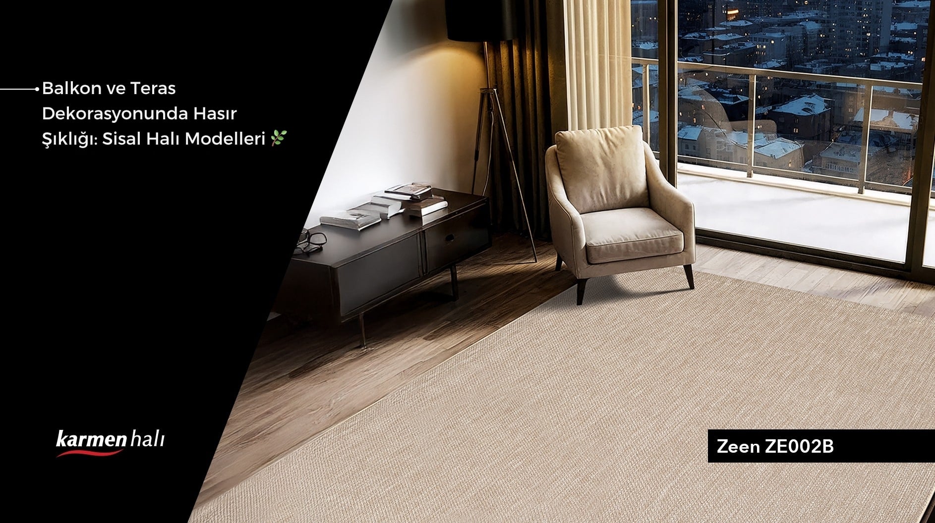 Teras ve dış mekan mobilyalarıyla uyumlu dayanıklı sisal halı modelleri