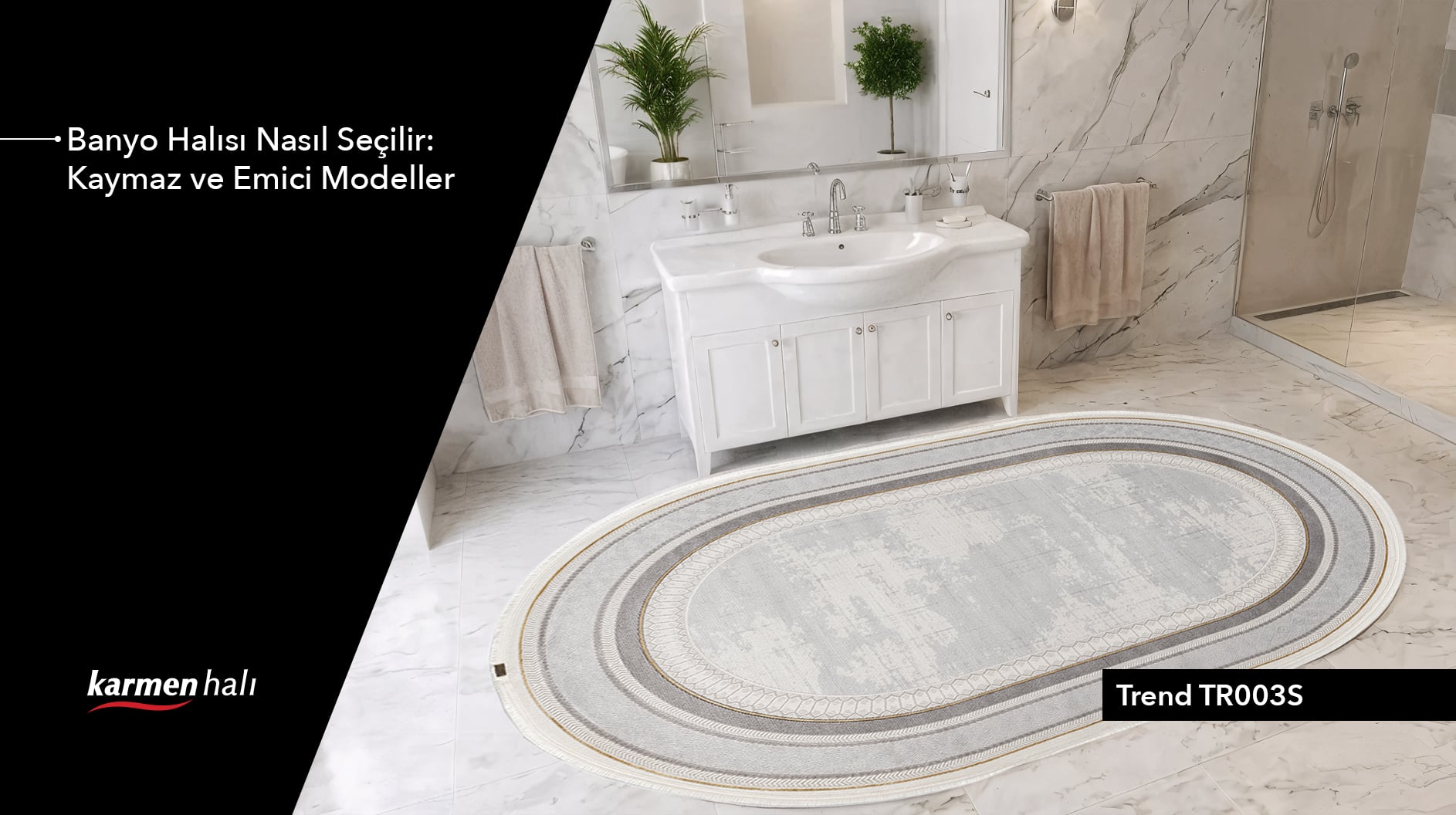 Modern banyo dekorasyonunu tamamlayan suyu hızla hapseden emici banyo halısı
