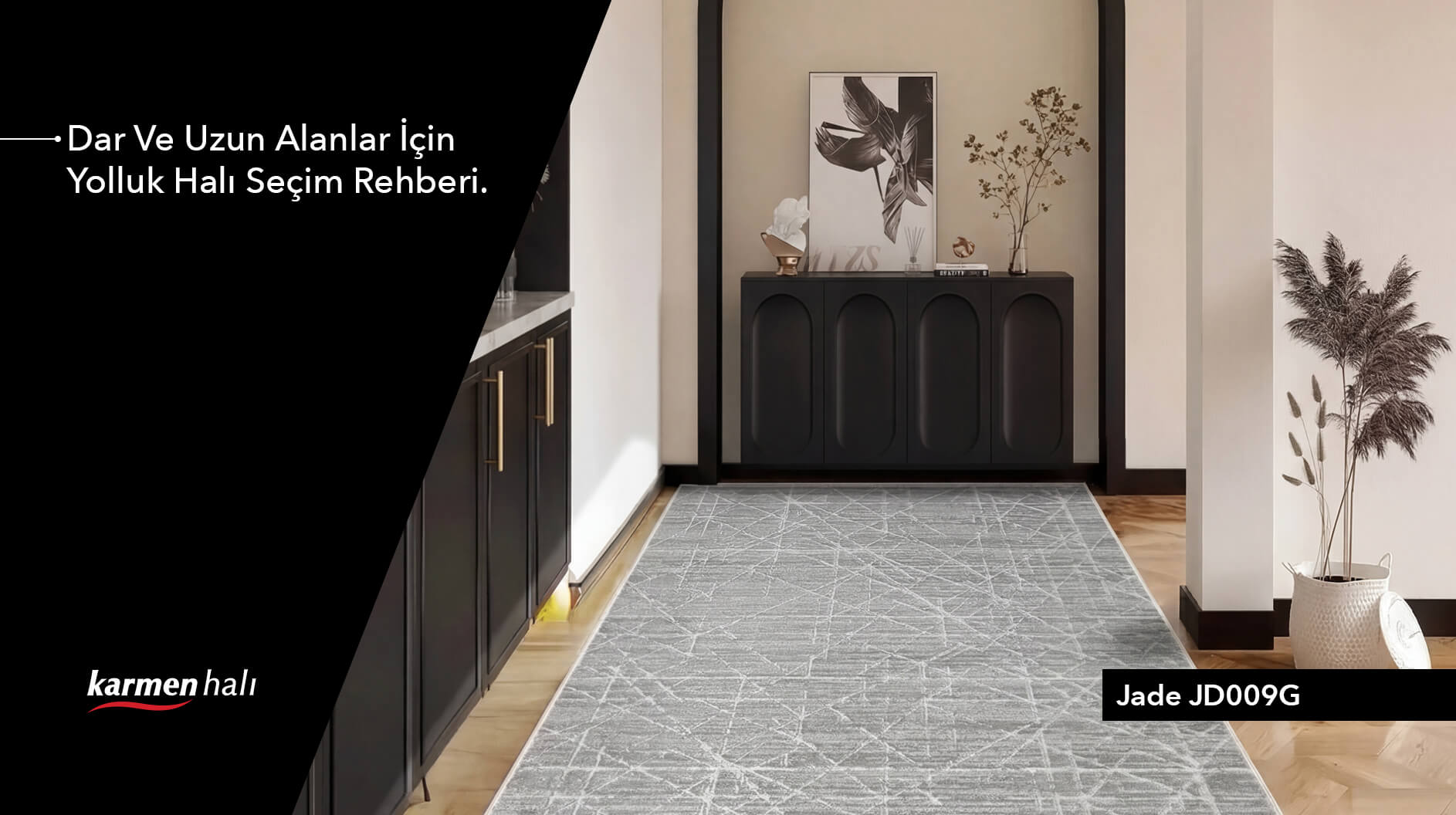 Dar ve uzun koridorlar için özel ölçüye uygun modern yolluk halı modelleri