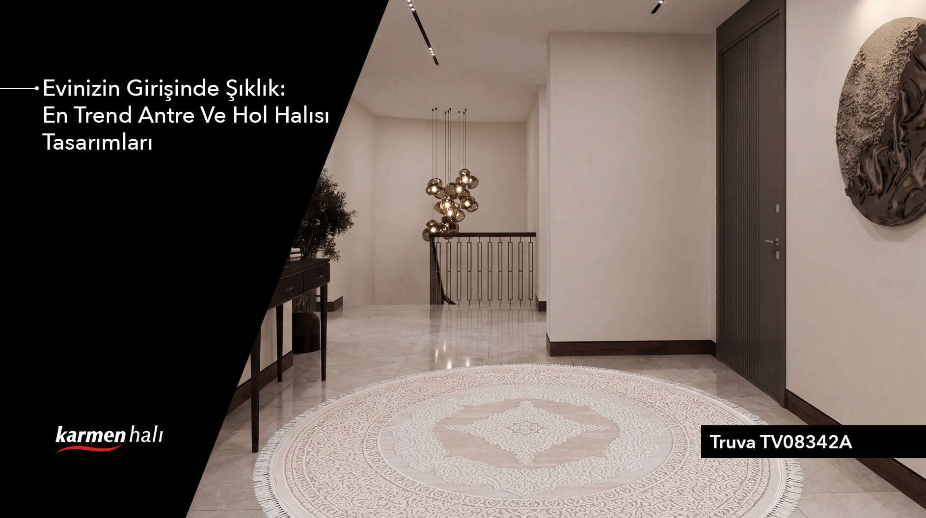 Koridor dekorasyonuna estetik bir derinlik katan şık hol halısı modelleri