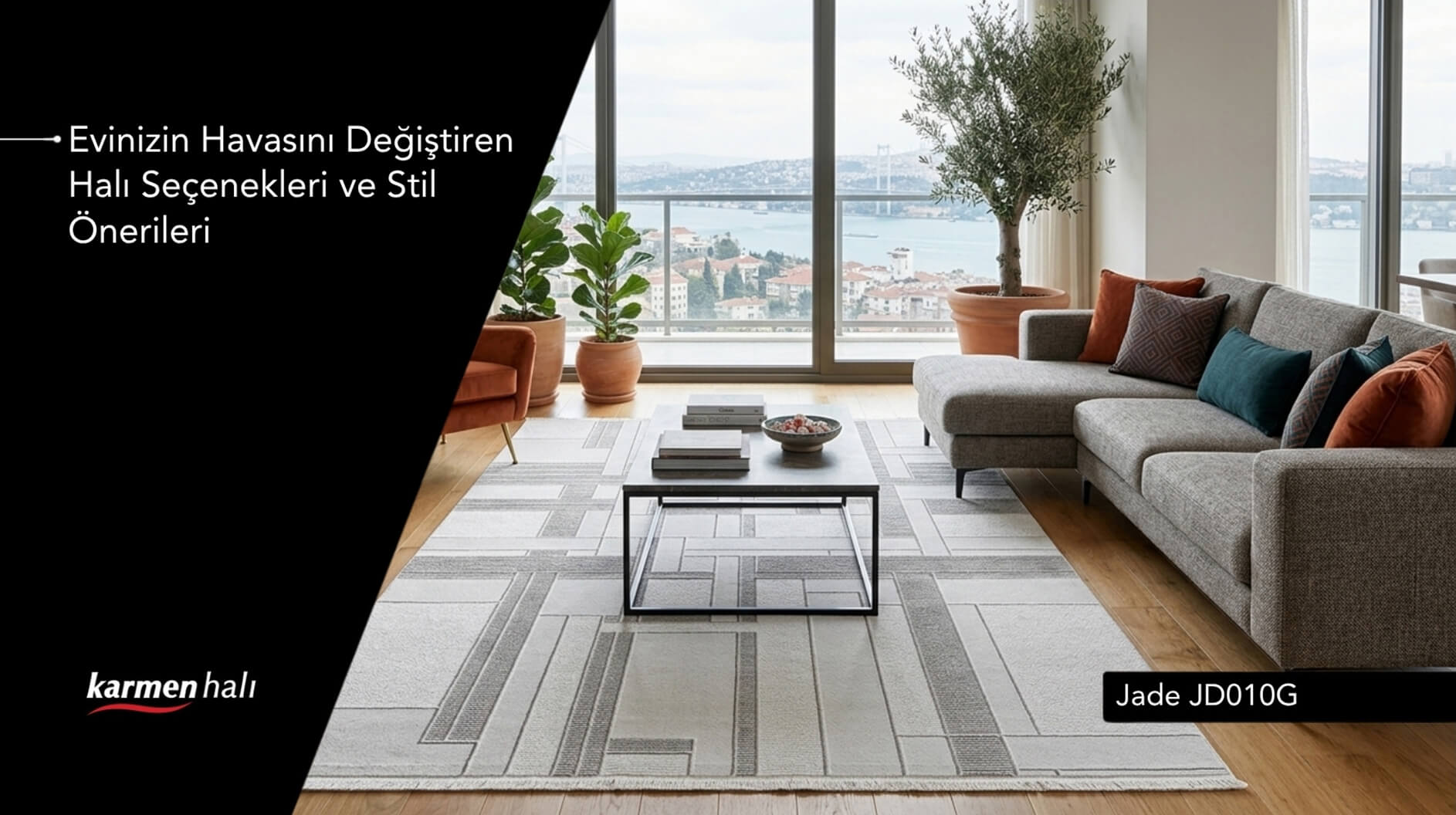 modern oturma odası halı modelleri geniş alan