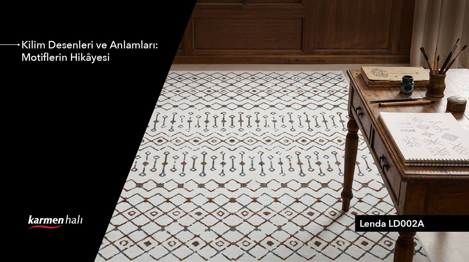 —	Anadolu motifli geometrik kilim deseni