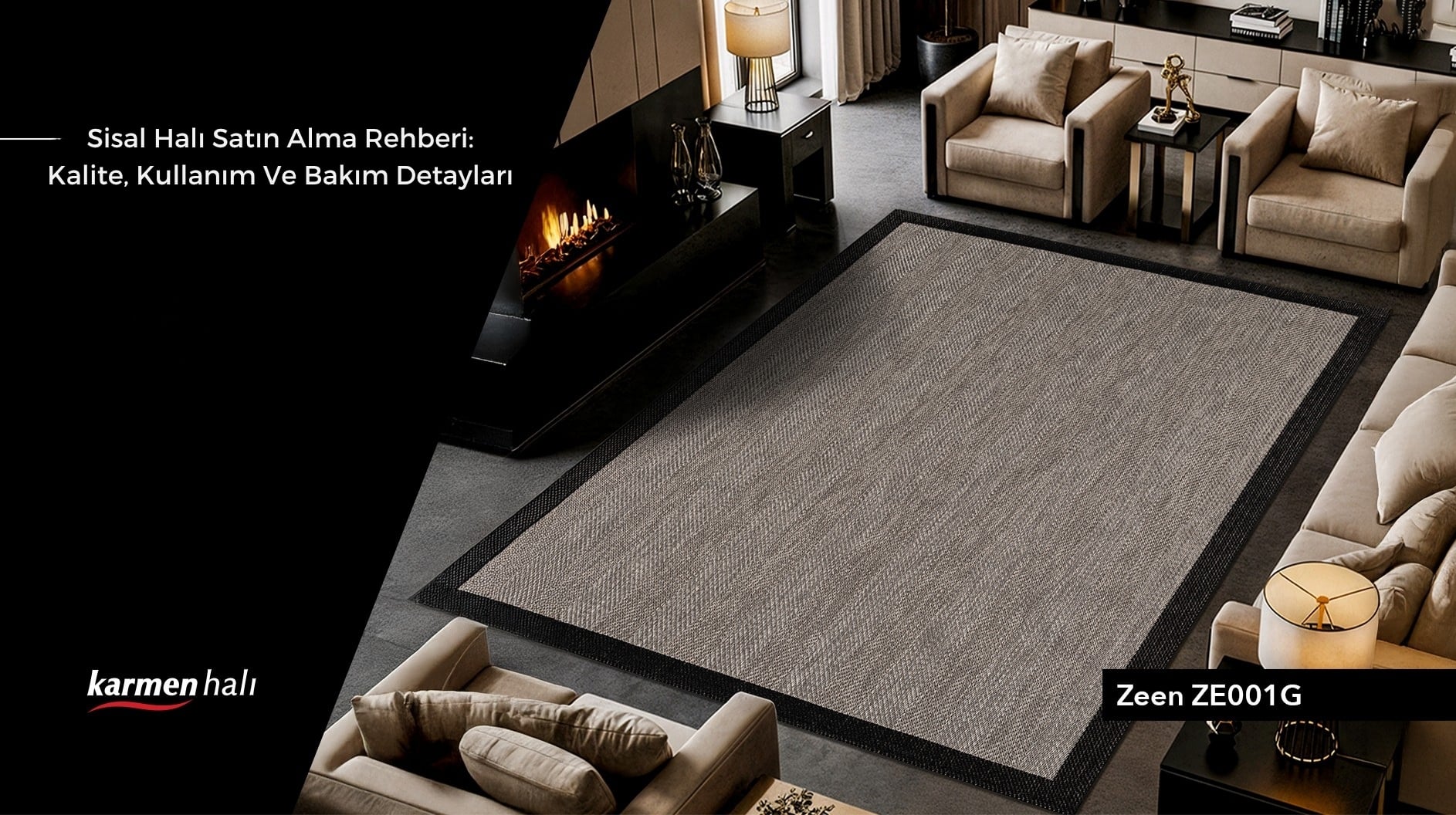 Mutfak ve salon dekorasyonuna uygun estetik sisal halı modelleri