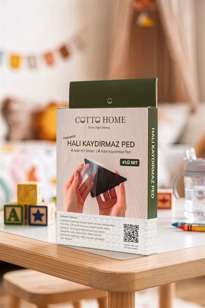Halı Kaydırmaz Ped Kayma Önleyici Tutucu Bant Halı Kilim Altı Zemin Sabitleyici 4 Lü Set