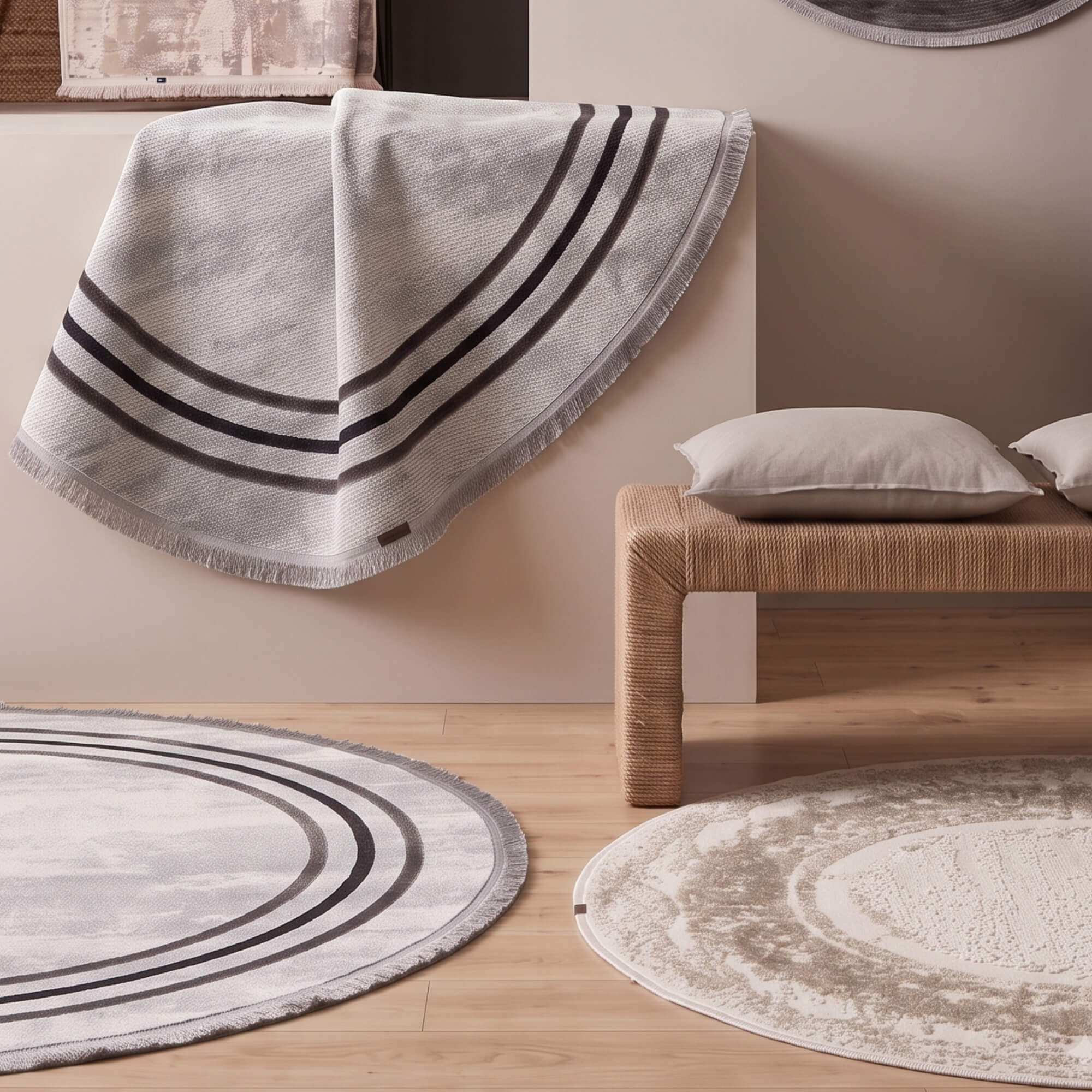 Yuvarlak ve oval halı — köşesiz formlar