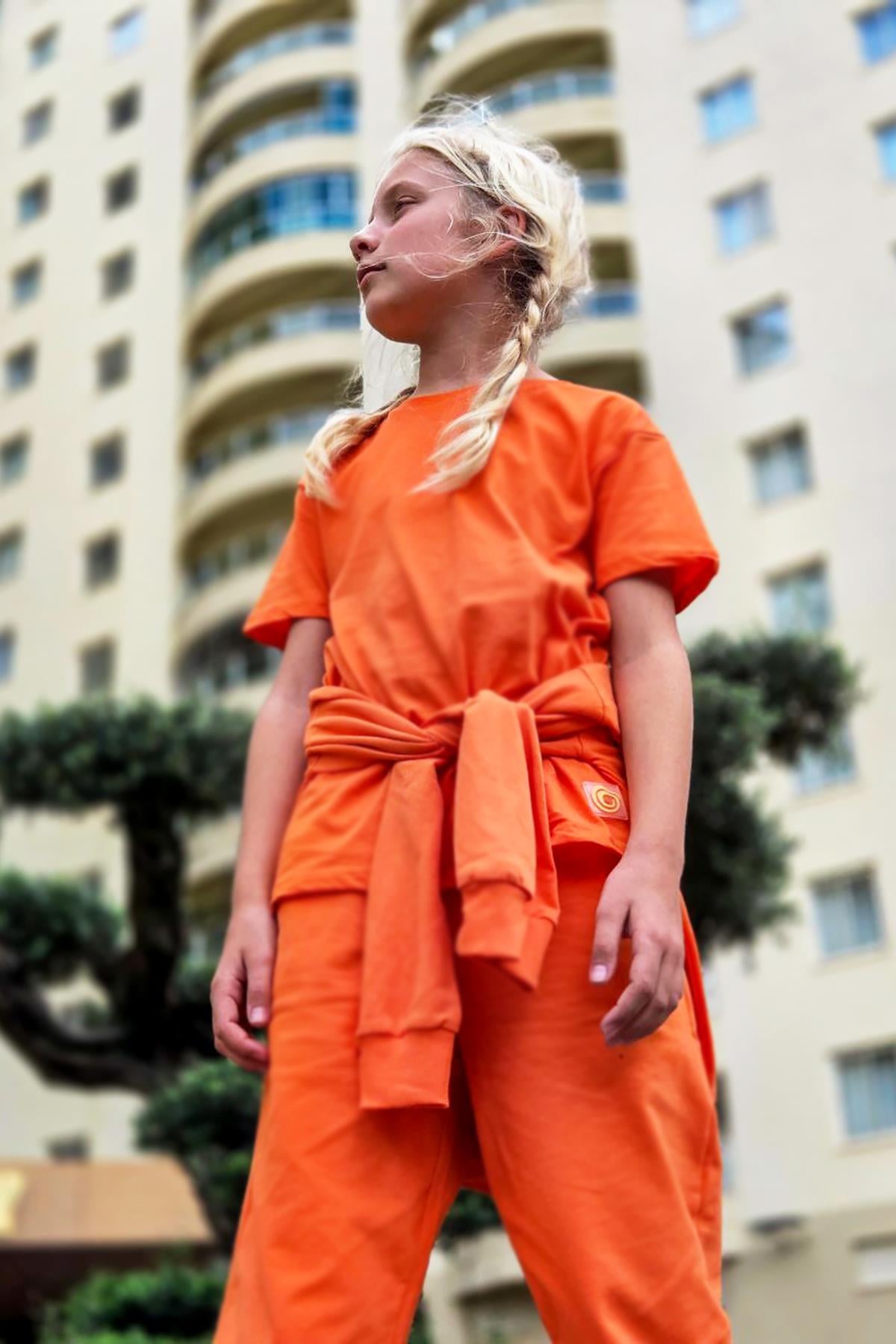 Levi Turuncu Pamuklu Kız Çocuk Eşofman Altı