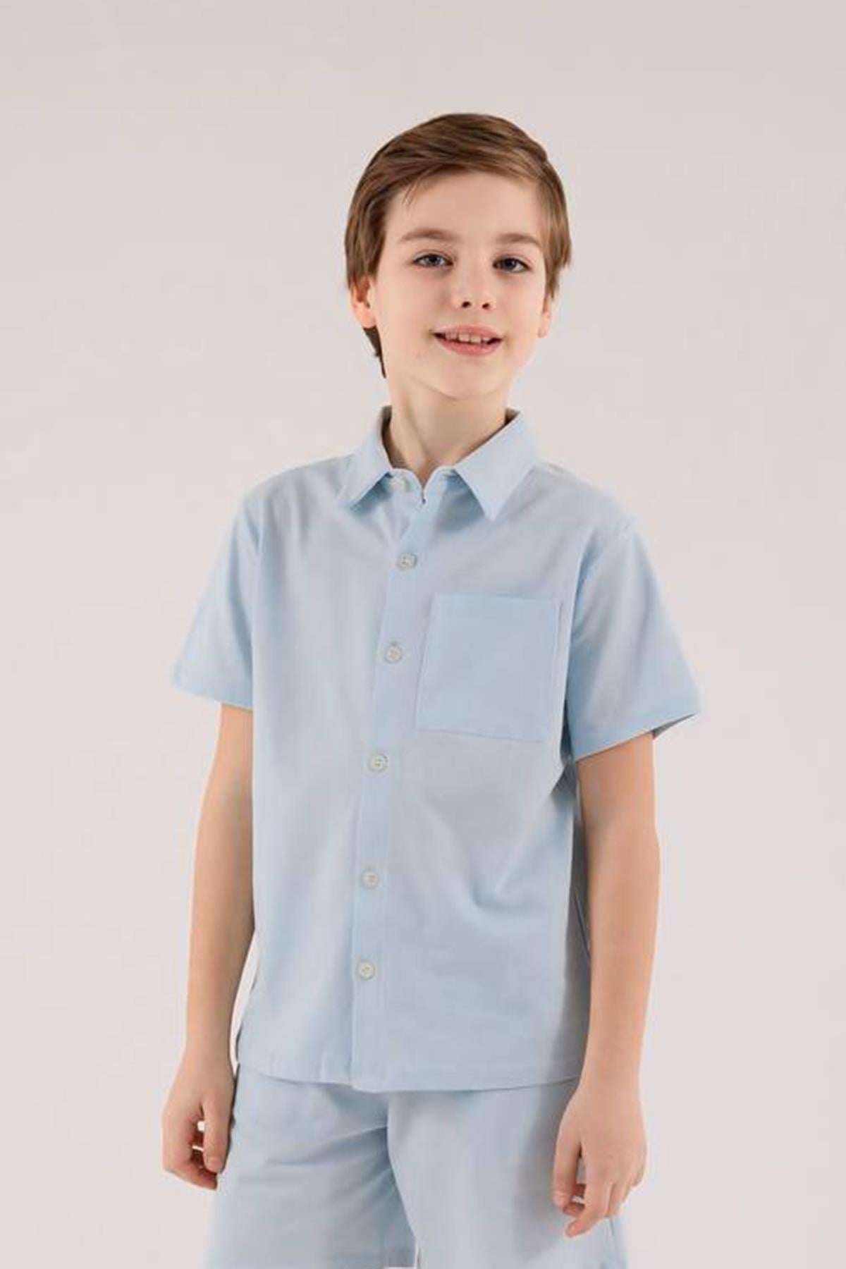 Luke Balla Mavi Erkek Çocuk Gömlek