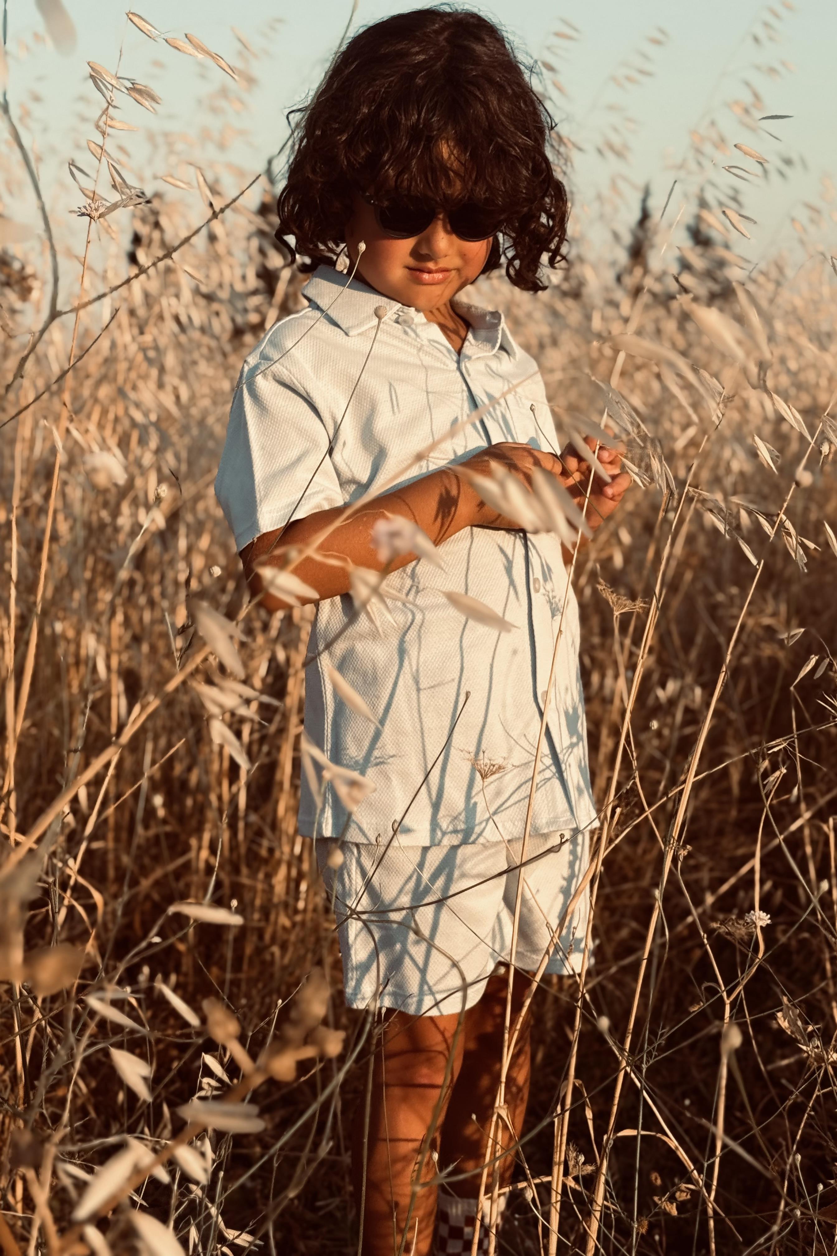 Luke Balla Mavi Erkek Çocuk Şort Gömlek 2li Takım