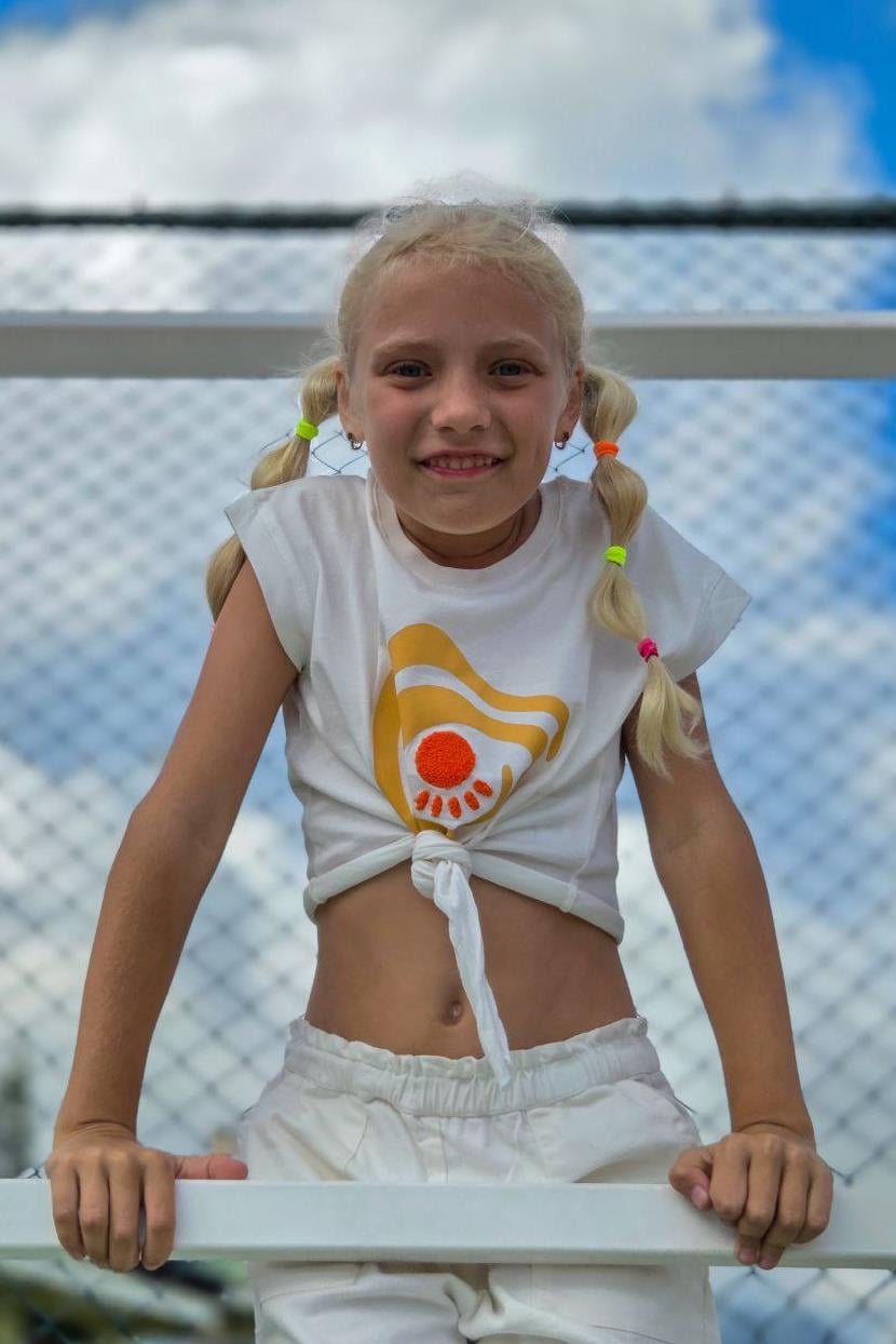 Minojoy Ekru Baskılı Pamuklu Kız Çocuk Tshirt