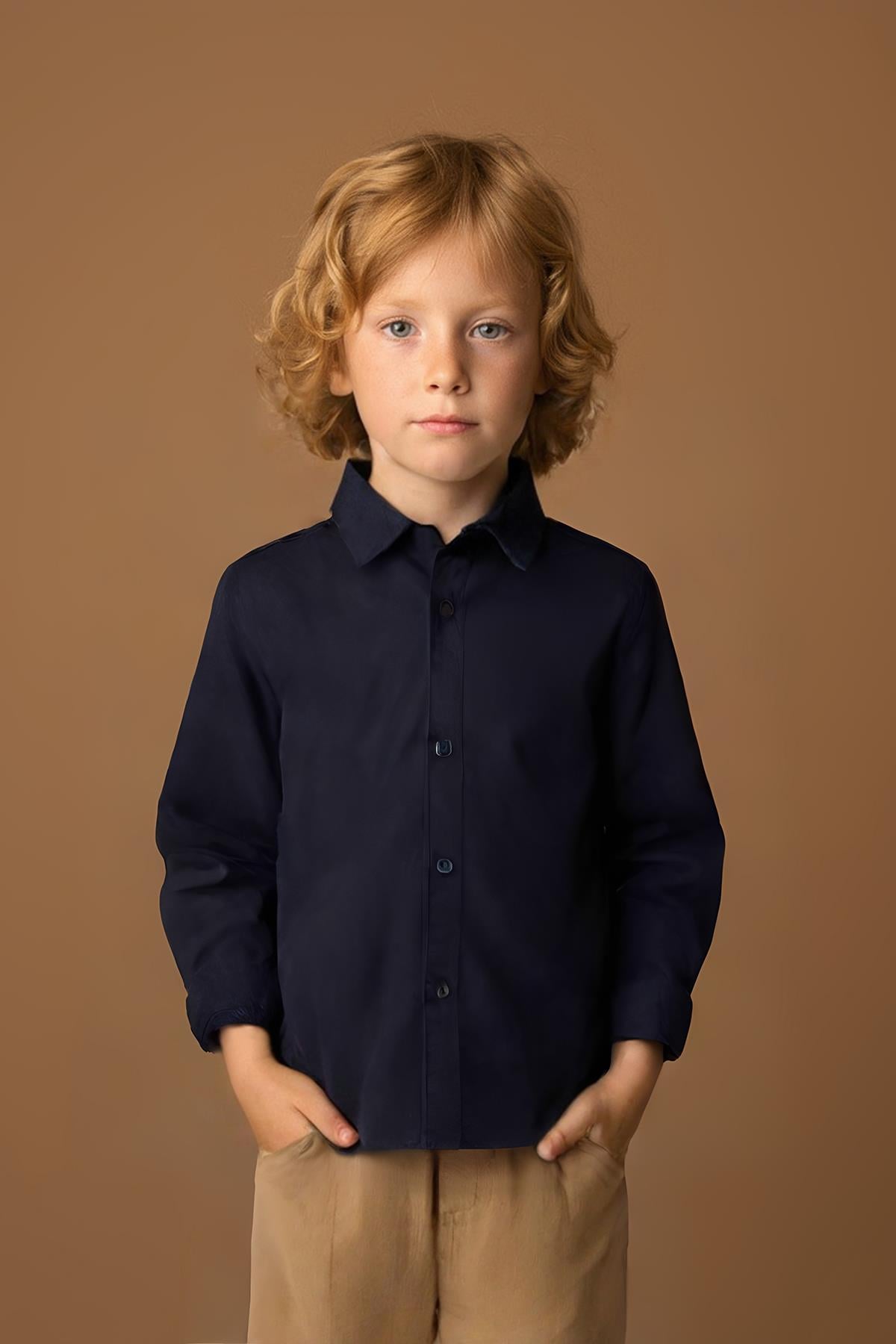 Dokuma Kumaş Erkek Çocuk Gömlek 