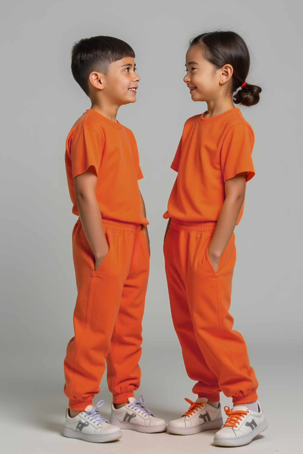 Levi Turuncu Pamuklu Çocuk Tshirt Jogger 2'li Takım