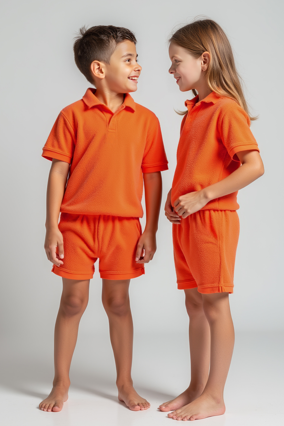 Renato Turuncu Çocuk Havlu  Şort Tshirt 2'li Takım