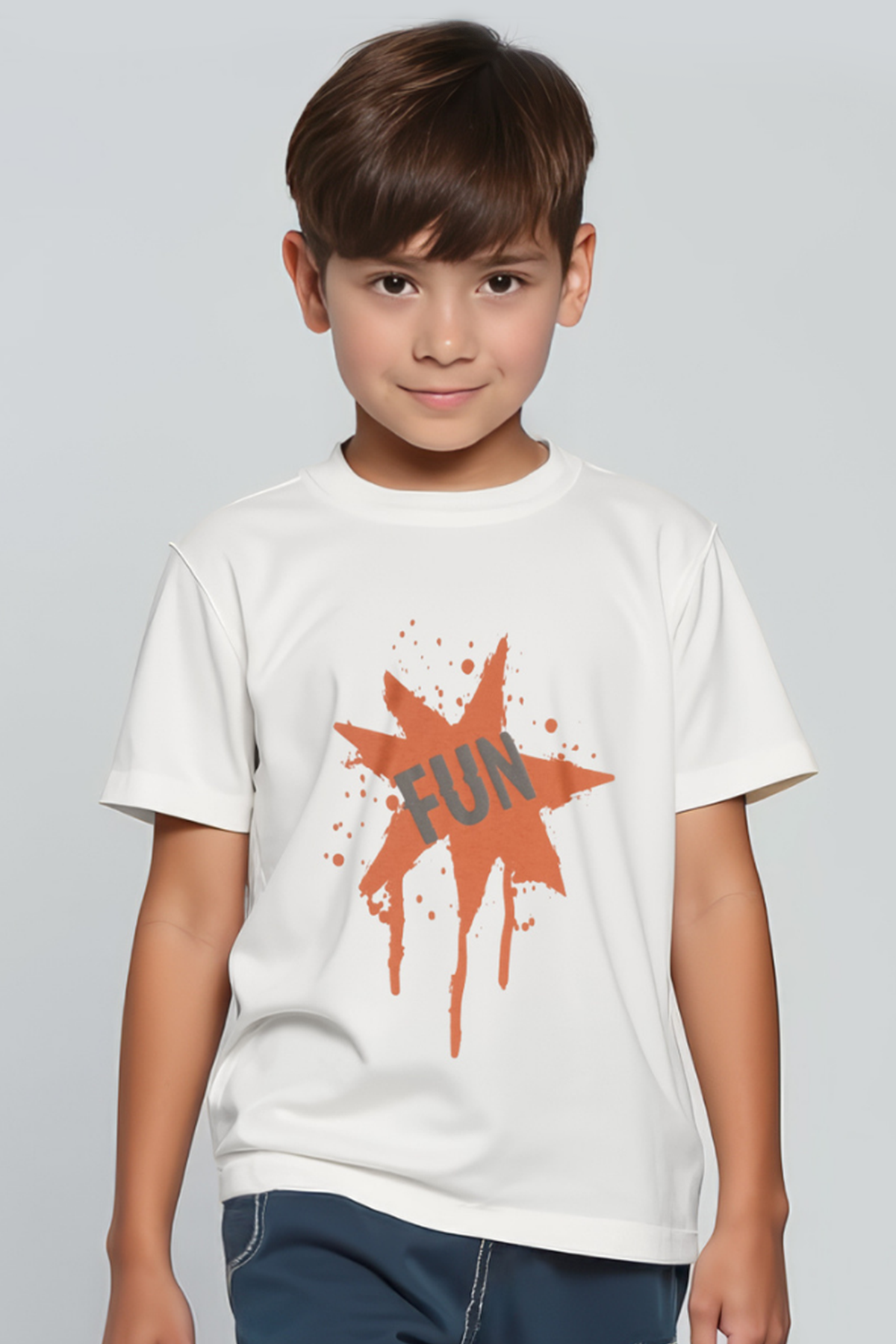 Tokyo Ekru Baskılı Pamuklu Erkek Çocuk  Tshirt