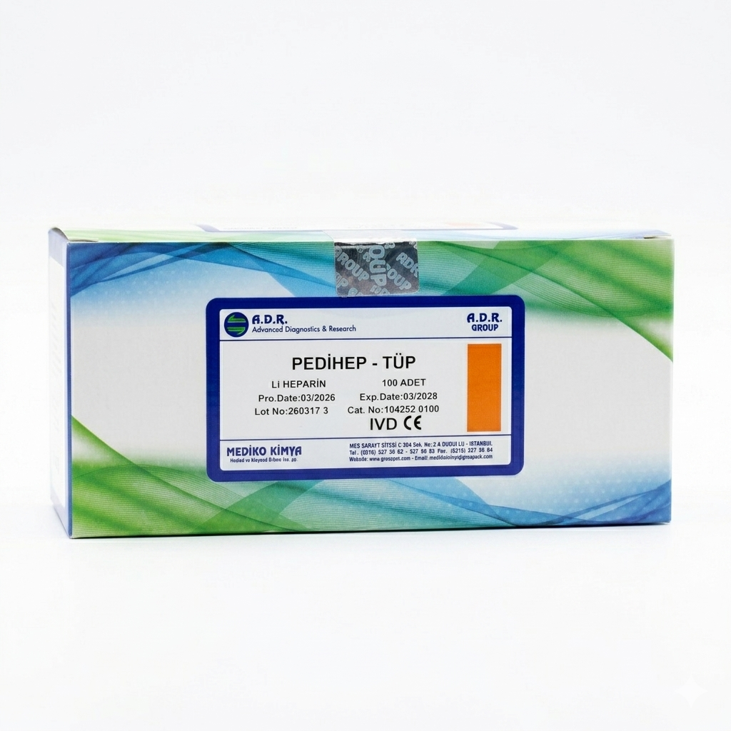 Lityum Heparinli Pedihep Tüp - 0,5 ml - 100'lü - YeşilLityum Heparinli Pedihep Tüp - 0,5 ml - 100'lü - Yeşil