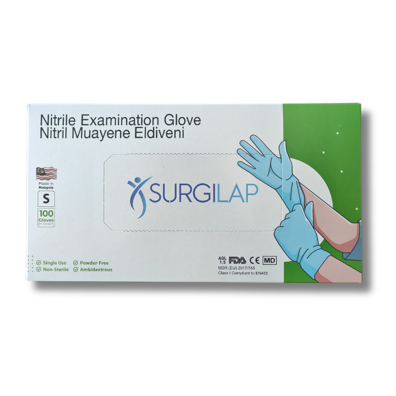 Surgilap Mavi Nitril Pudrasız Muayene EldiveniSurgilap Mavi Nitril Pudrasız Muayene Eldiveni