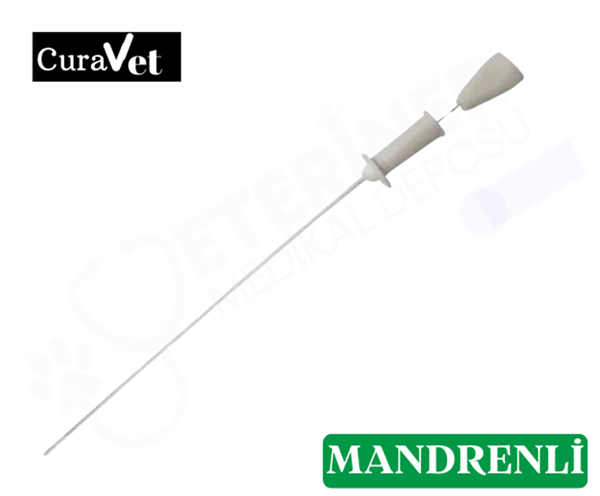 Steril Kedi İdrar Sondası Curavet 1.3*130 mm Mandrenli