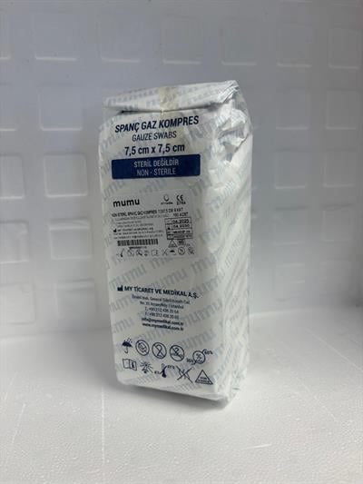 Mumu Non-Sterile Spanç Gaz Kompres 7,5x7,5 cm 8 KatMumu Non-Sterile Spanç Gaz Kompres 7,5x7,5 cm 8 Kat