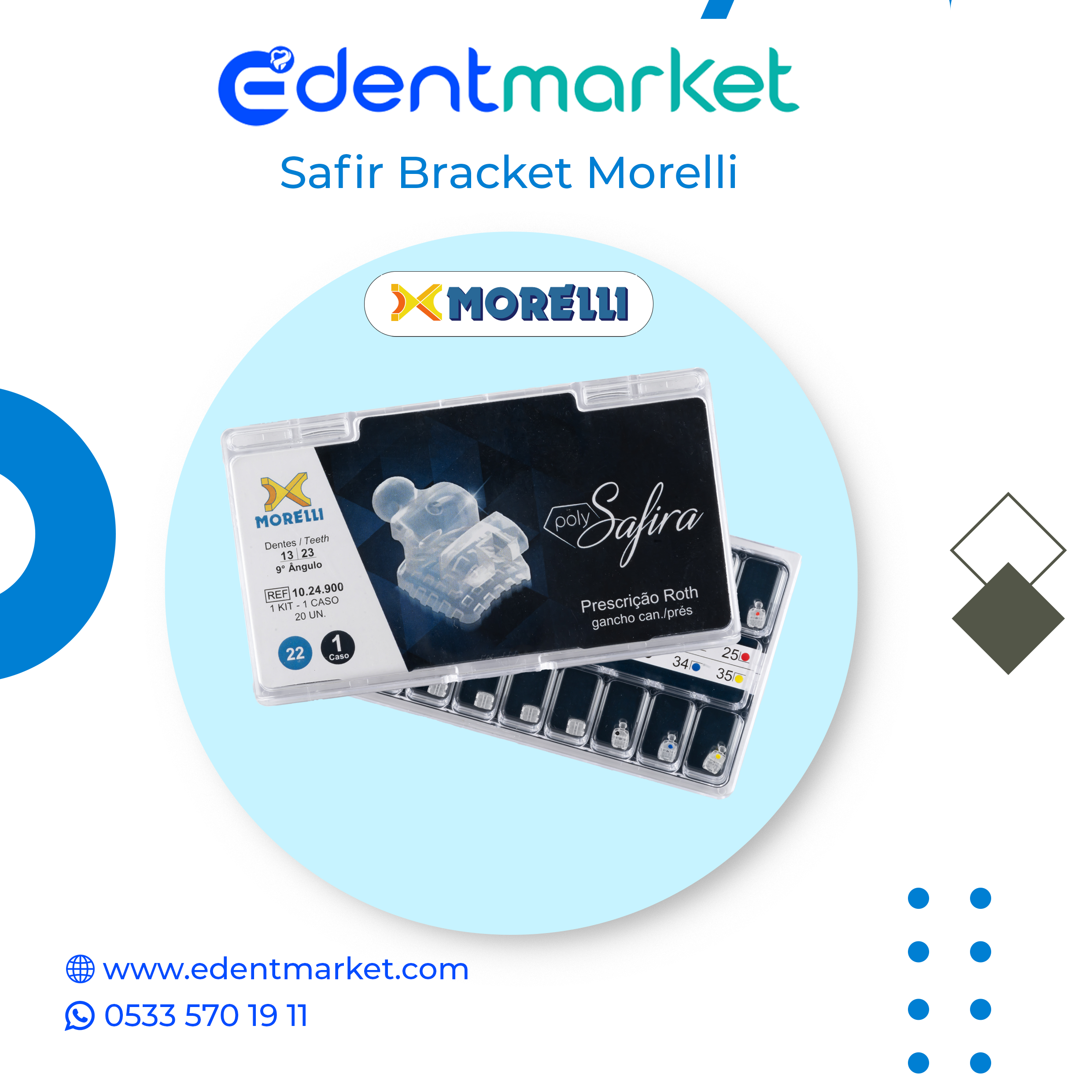 Morelli PolySafira Braket  022 ROTH 50 Adet