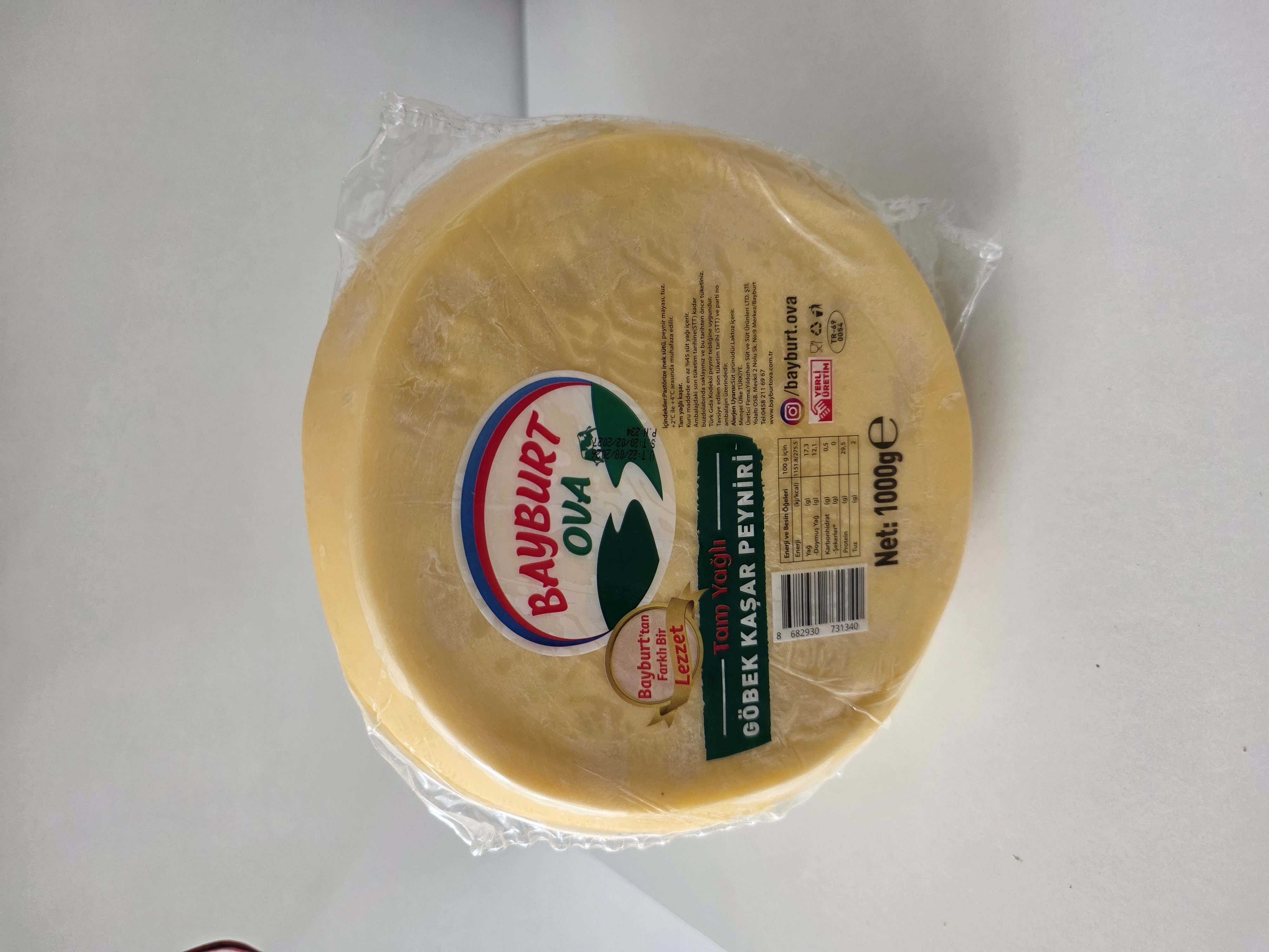 Göbek Kaşar Peyniri 1000g