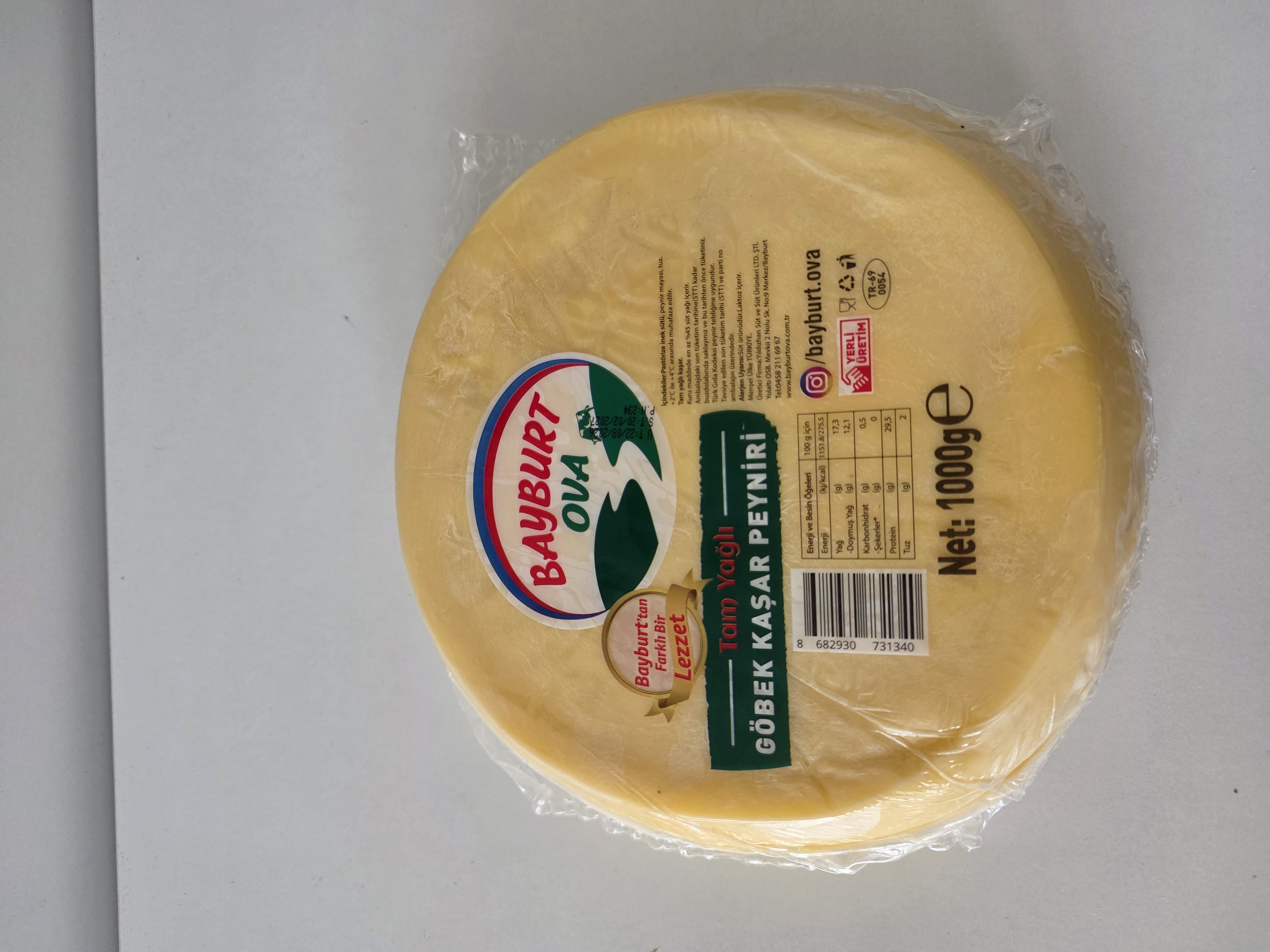 Göbek Kaşar Peyniri 1000g