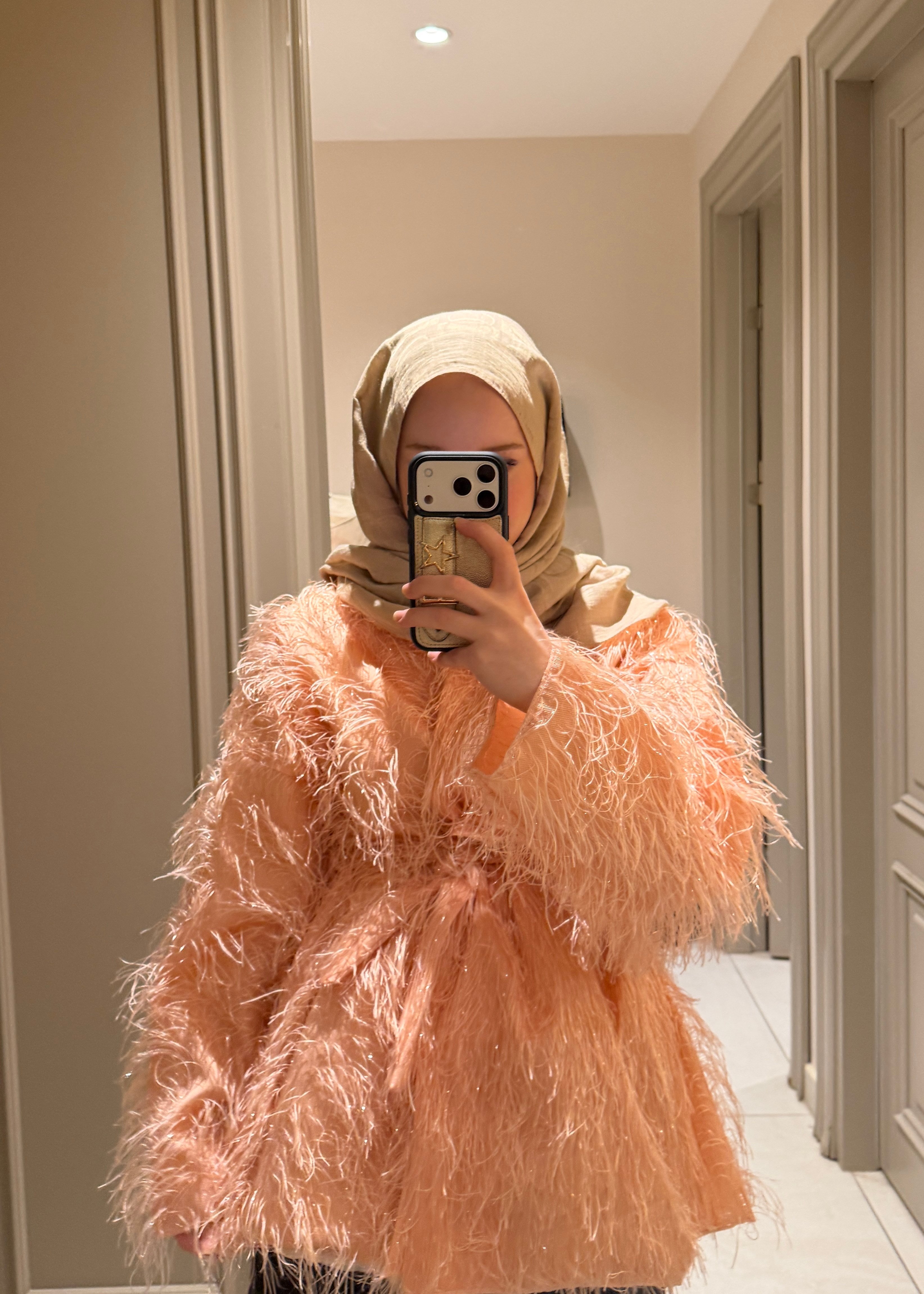 Püsküllü Ceket Somon