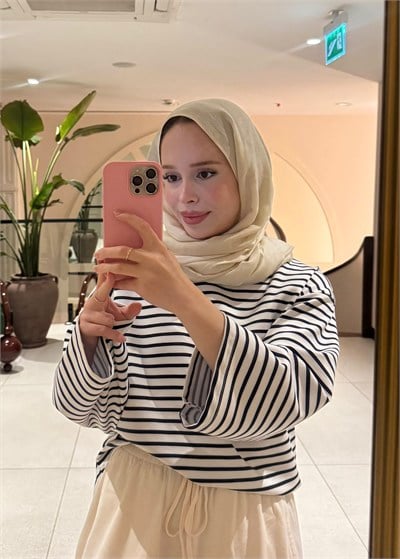 Çizgili Sweatshirt Lacivert