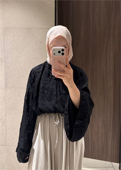 Tül Bluz Siyah