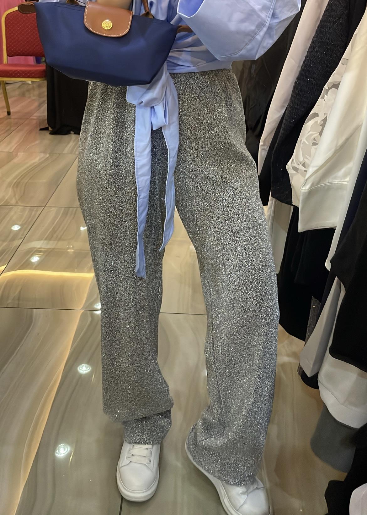 Shine Pantolon Gümüş