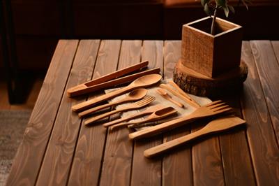 Bambum B2895 Violi 10 Parça Mutfak Seti - bambu ahşap servis seti (kevgir seti)