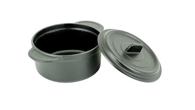 Taşev T1794 Caste Mini Güveç Döküm Tencere Mat siyah 10 cm