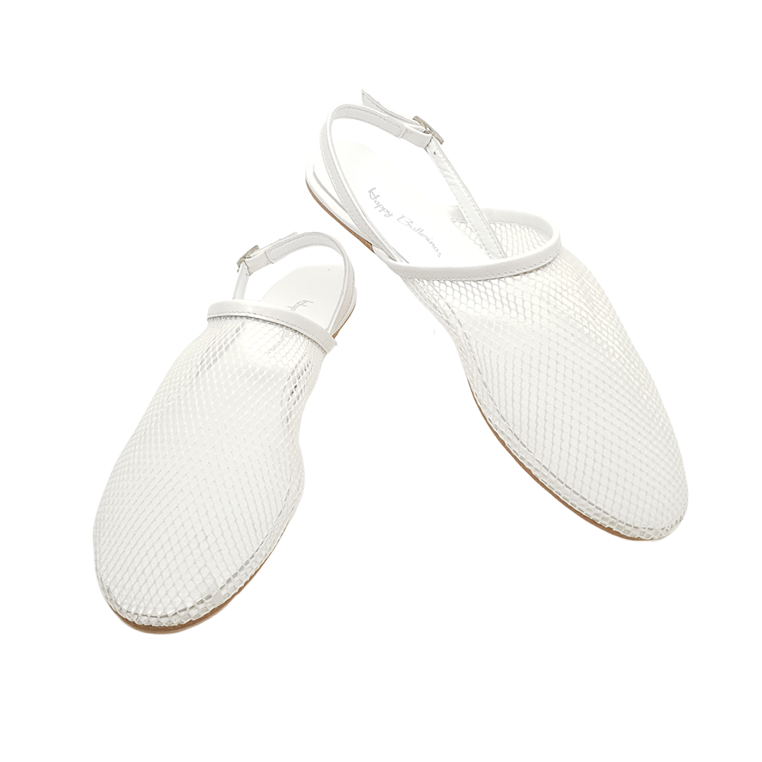 Rita - File Kumaş Beyaz Barefoot Sandalet