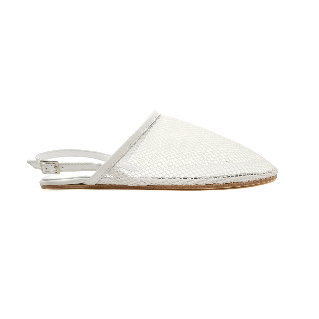 Rita - File Kumaş Beyaz Barefoot Sandalet