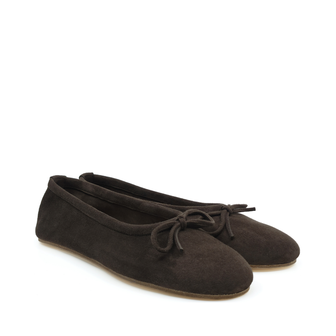 Francesca - Kahverengi Süet Barefoot Babet
