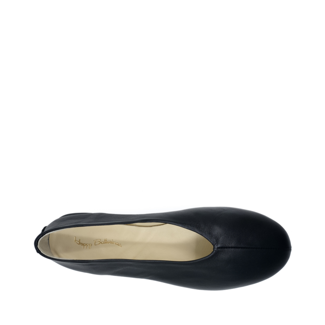 Ginevra - Siyah Deri Barefoot Babet Ayakkabı