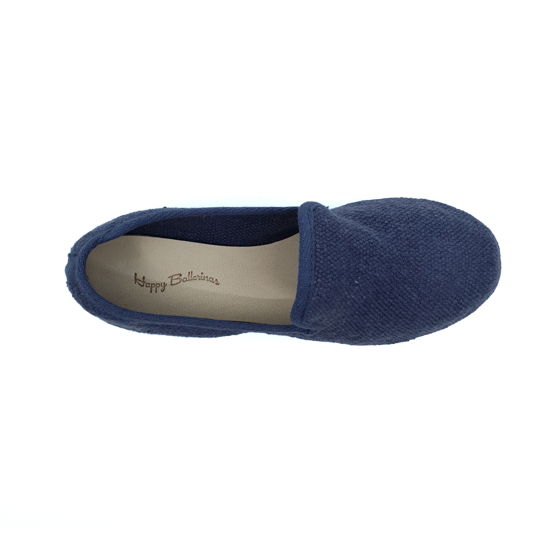 Barbara - Lacivert Koton Kumaş Barefoot Loafer Ayakkabı