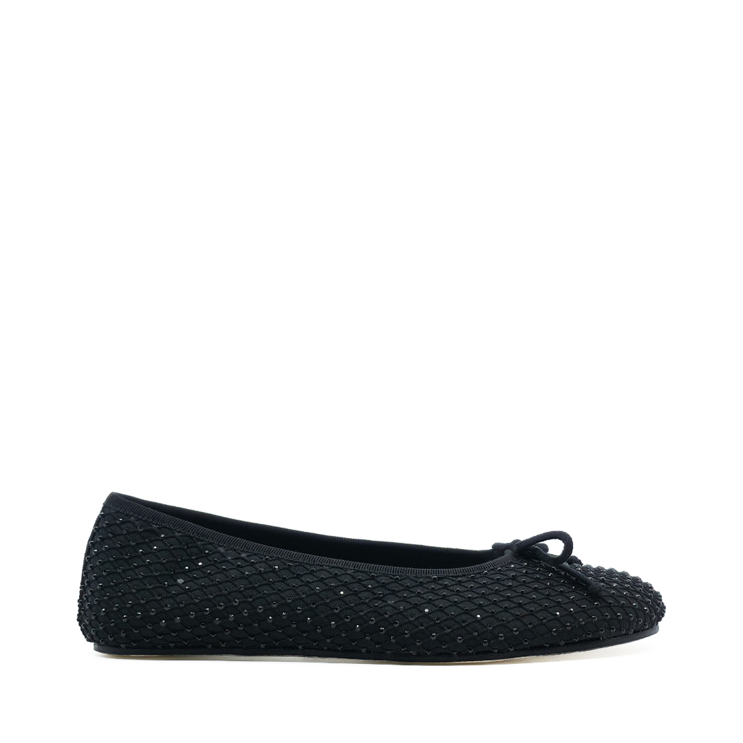 Lucia - Siyah Taş İşlemeli Barefoot Babet