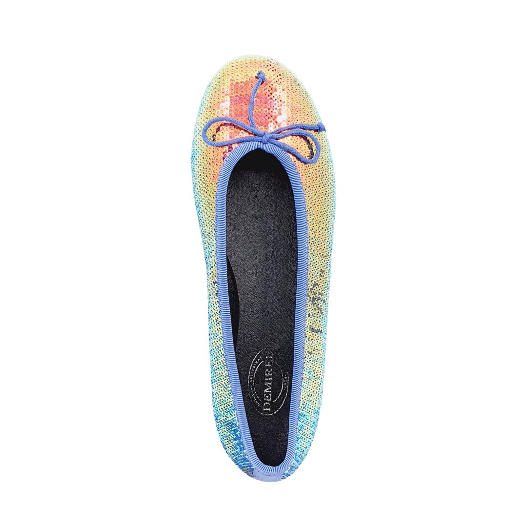 Positano - Multicolor Metalik Payetli Babet Ayakkabı