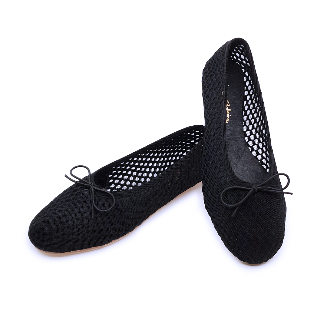 Lora - Siyah File Barefoot Babet Ayakkabı