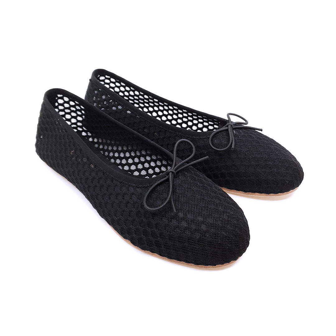 Lora - Siyah File Barefoot Babet Ayakkabı