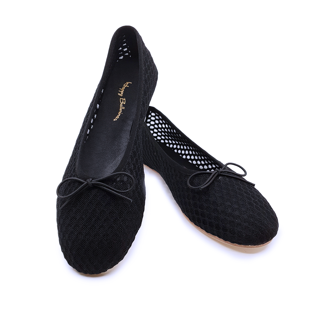 Lora - Siyah File Barefoot Babet Ayakkabı