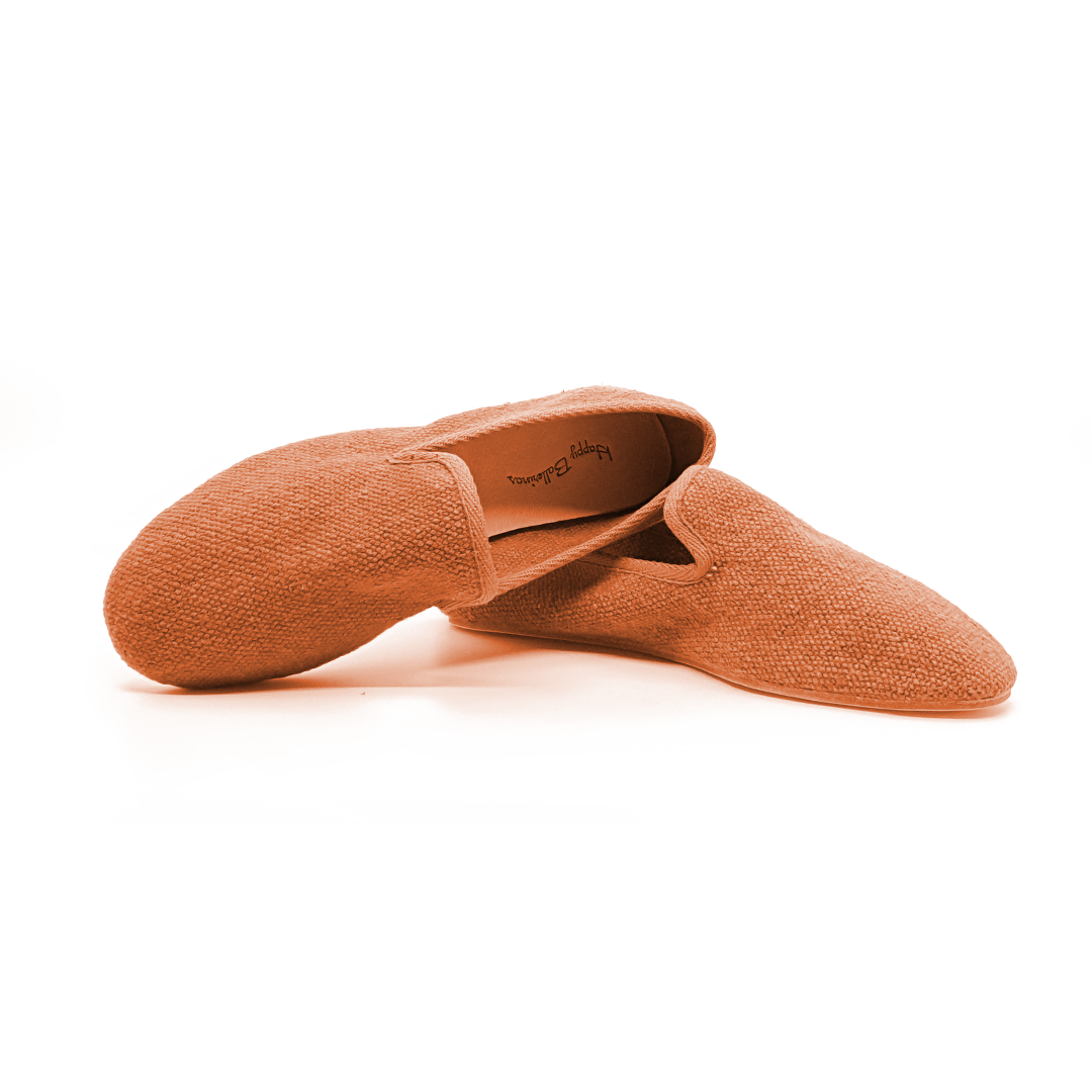 Barbara - Tarçın Rengi  Koton Kumaş Barefoot Loafer Ayakkabı