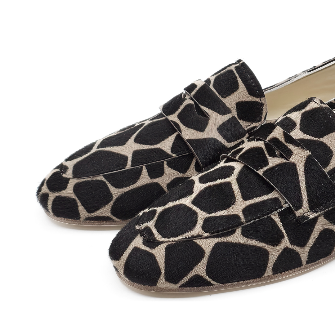 Zana - Tay Derisi Zürafaa Baskılı Barefoot Loafer Ayakkabı